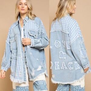 Blue Denim Patchwork Jacket